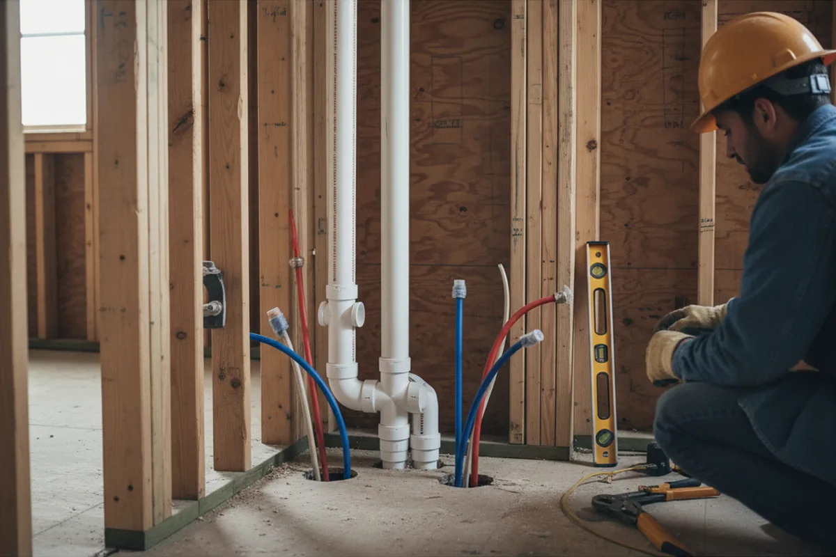 Drain and supply rough-in during Leak Detection in Burgettstown